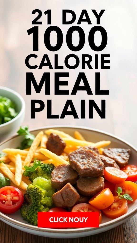 21 Day 1000 Calorie Meal Plan Buy 1 Featured image
