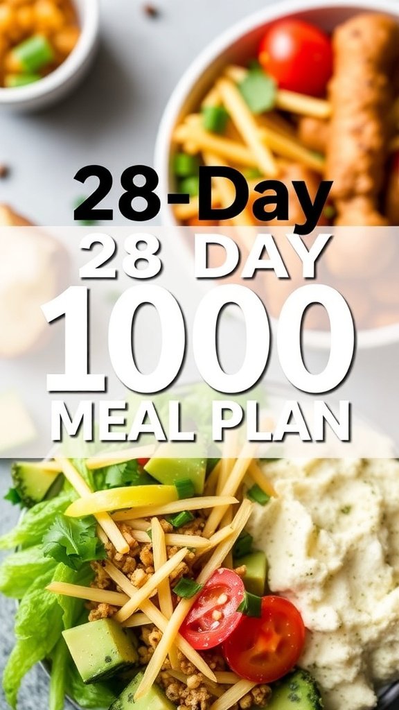 28 Day 1000 Calorie Meal Plan For Fast Weight Loss Buy 3 Featured image
